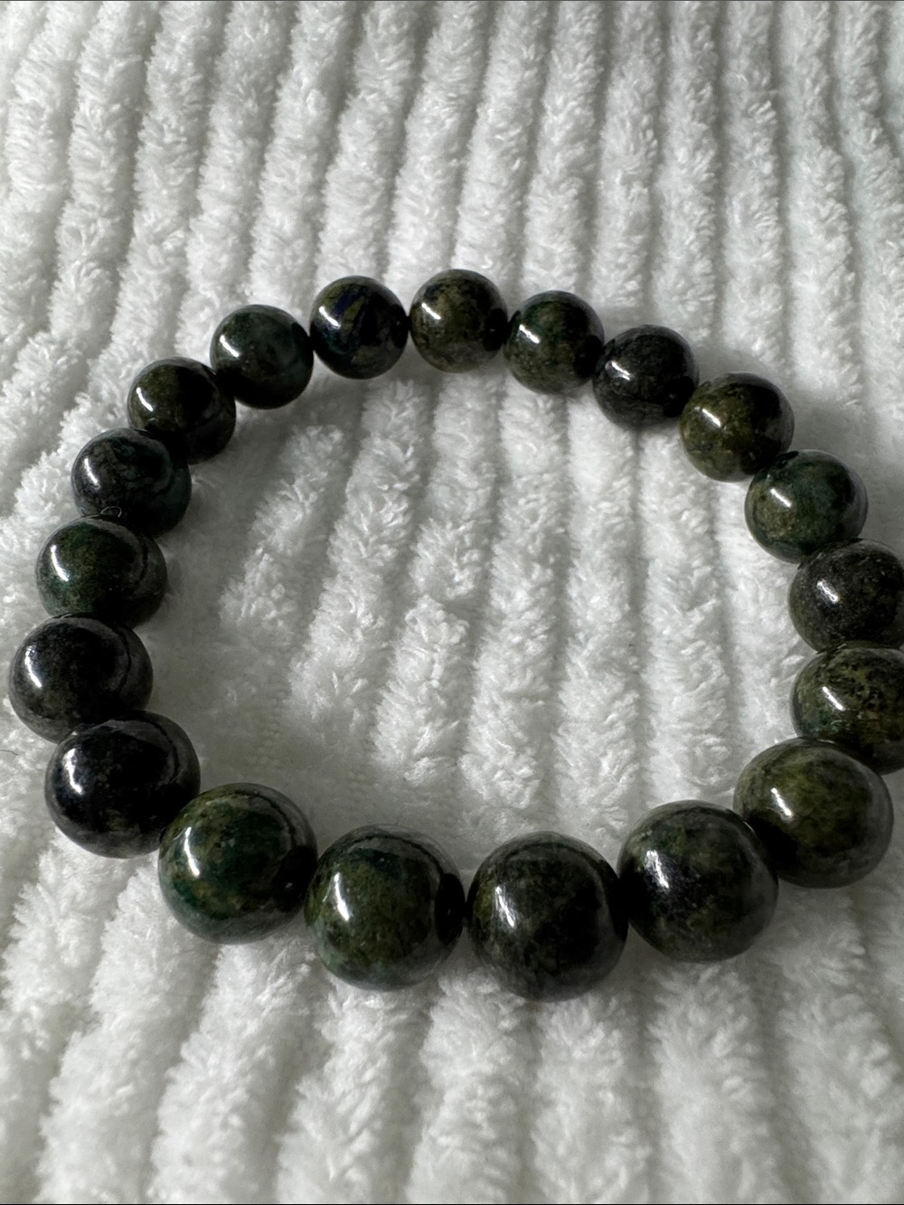 Aurora Azurite Beaded Stretch Bracelet - Rare Deep blue Stone 182.00 ctw